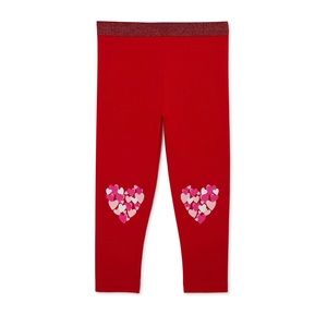 Celebrate Toddler Girls 18mo Leggings Valentines Stretch Pants Red Heart NWT